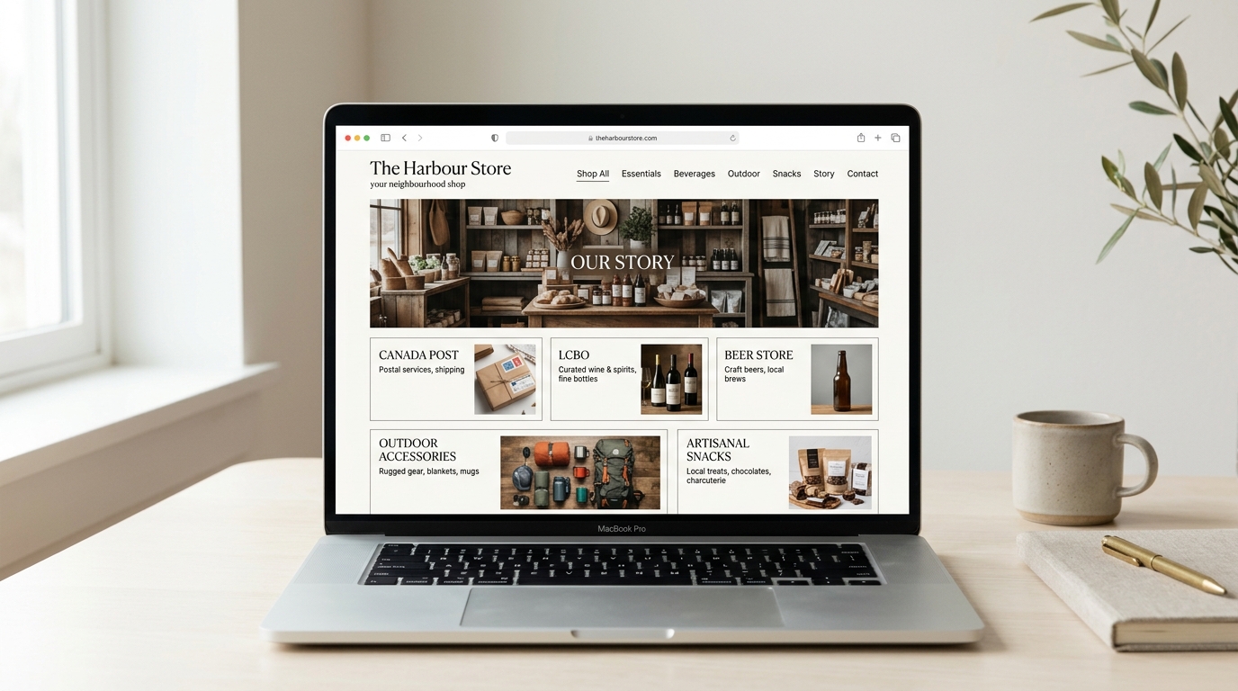 The Harbour Store Website Mockup